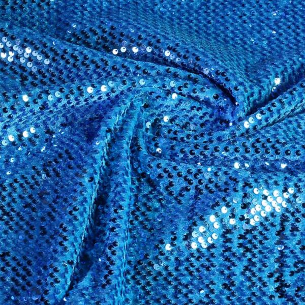 Velvet-Stoff stretch aqua mit Pailletten