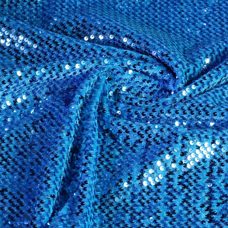 Velvet-Stoff stretch aqua mit Pailletten
