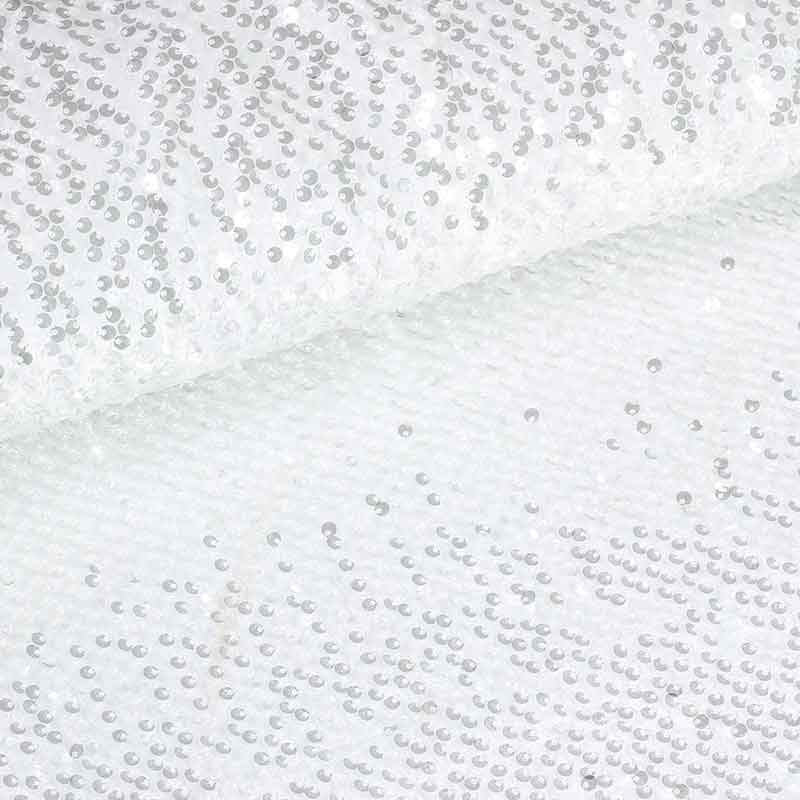 Stretch-Velours weiß mit Pailletten