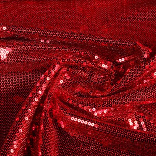 Satinstoff Pailletten rot