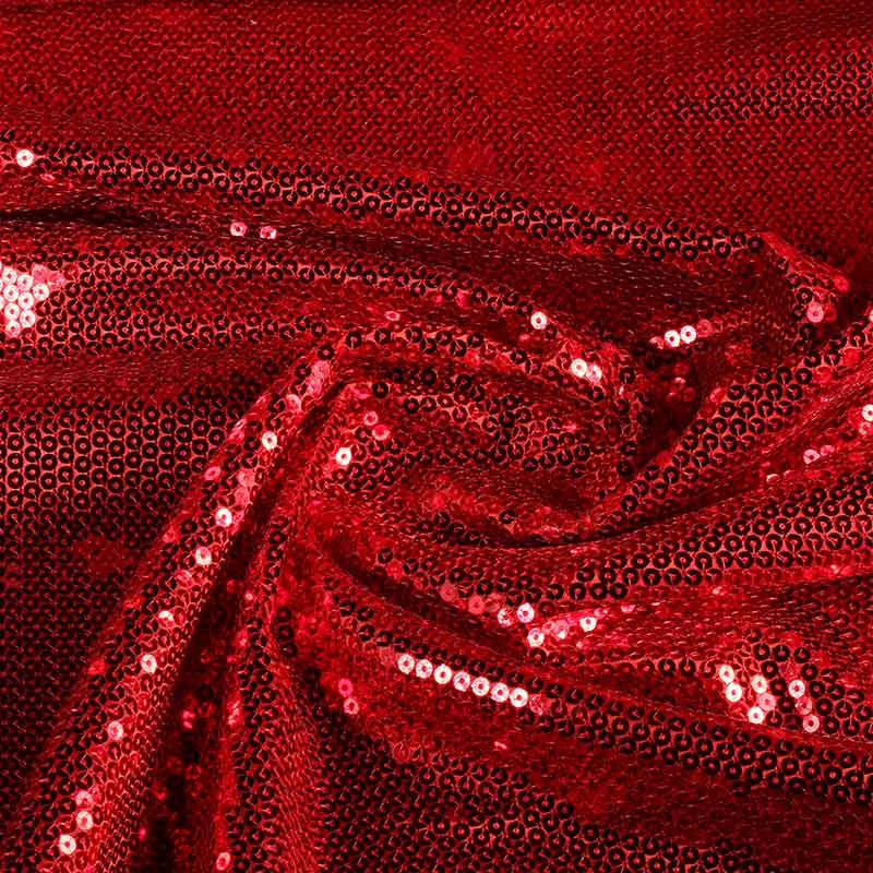 Satinstoff Pailletten rot