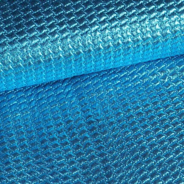 Metallic-Stoff bubble aqua