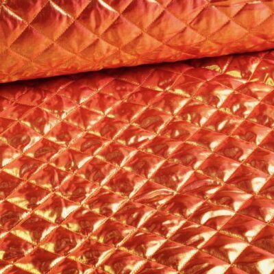 Metallic-Stoff Raute orange