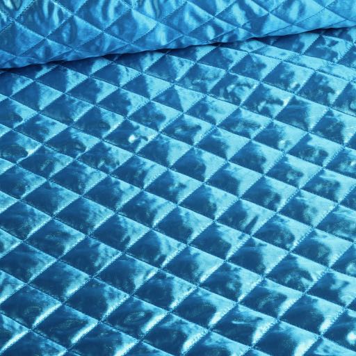 Metallic-Stoff Raute aqua