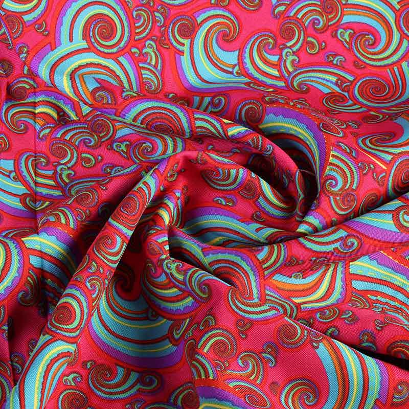 Terlenka-Stoff paisley multicolor fuchsia