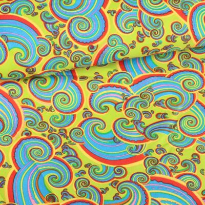 Terlenka-Stoff paisley multicolor lime