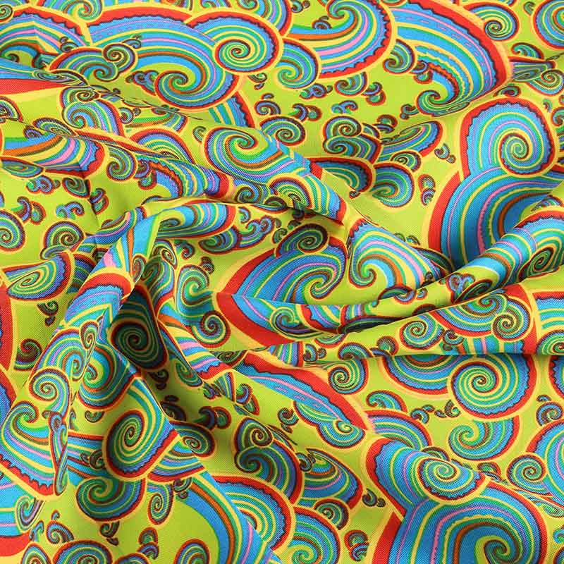 Terlenka-Stoff paisley multicolor lime