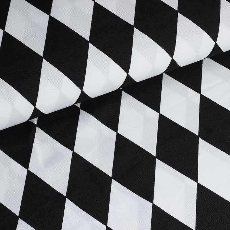 Terlenka-Stoff Harlekin Schwarz