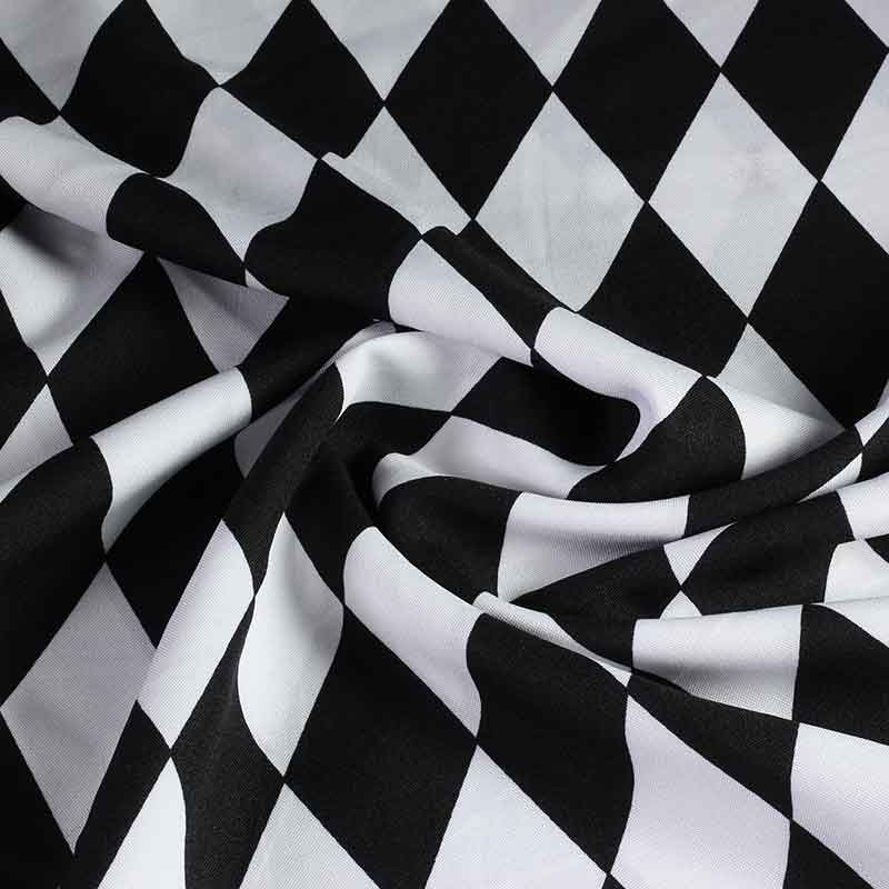 Terlenka-Stoff Harlekin Schwarz