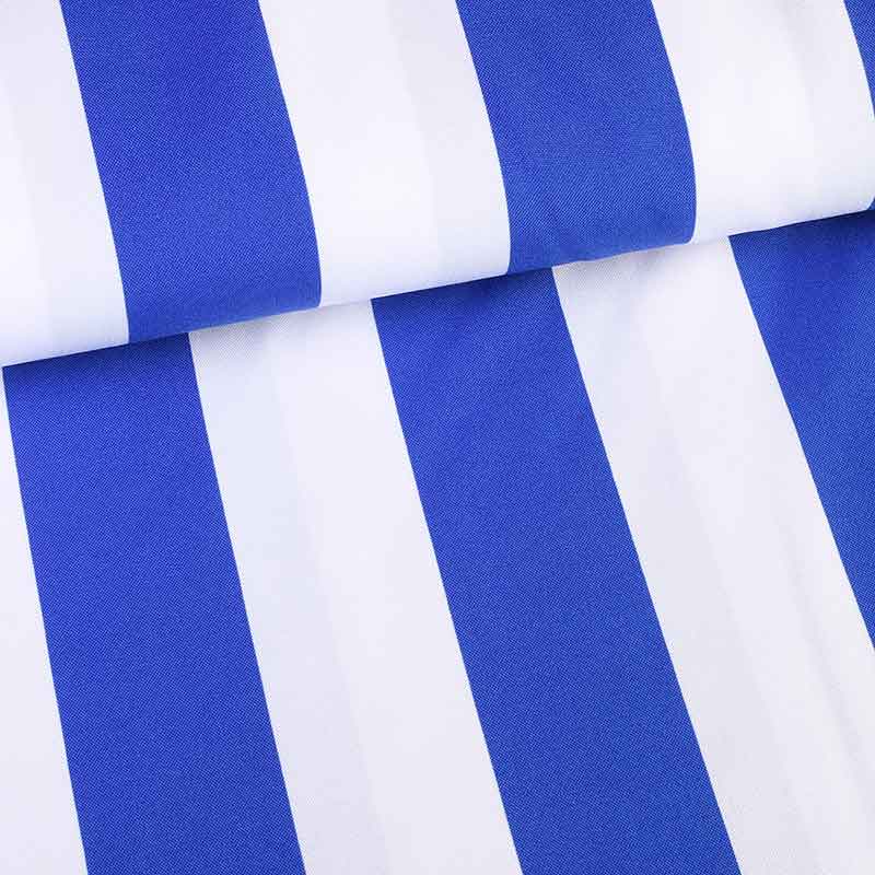 Terlenka-Stoff Streifen kobalt weiß