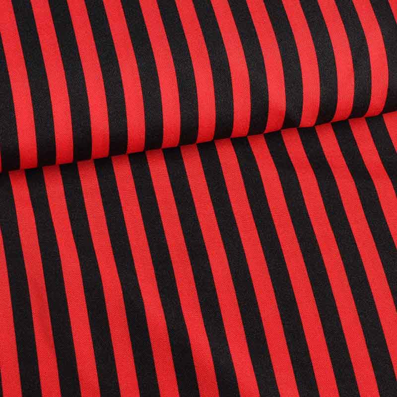 Terlenka-Stoff Streife schwarz-rot