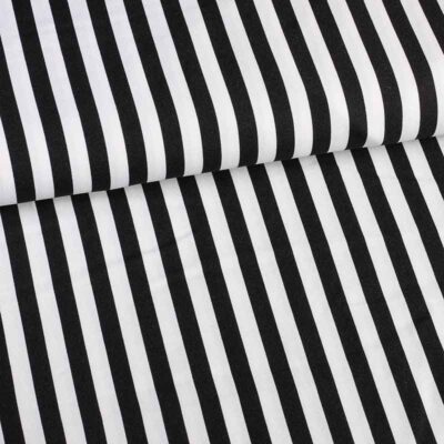 Terlenka Streifen 1 cm schwarz-weiß