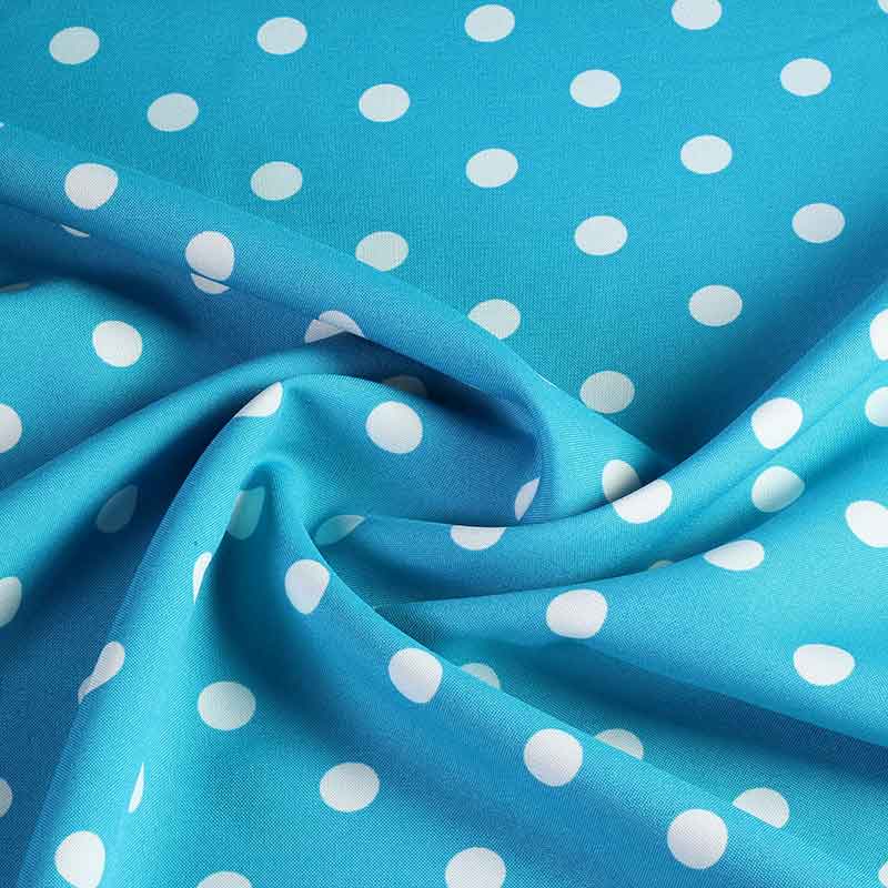 Terlenka-Stoff aqua kleine weiße Punkte