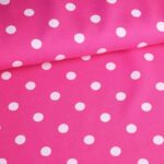 Terlenka stof fuchsia kleine stip wit