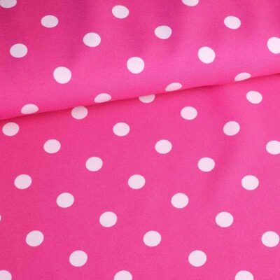 Terlenka-Stoff fuchsia kleine weiße Punkte