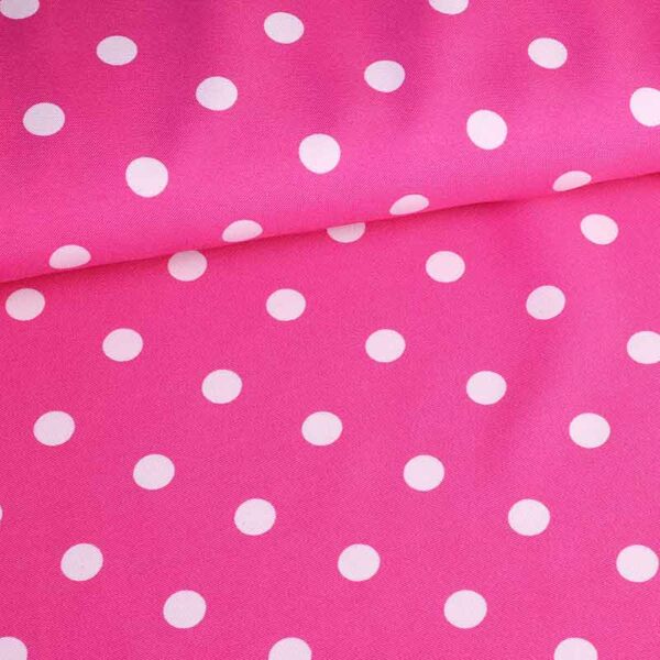 Terlenka-Stoff fuchsia kleine weiße Punkte