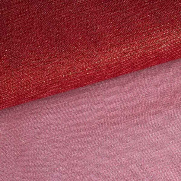 Tüll Zickzack Glitter rot