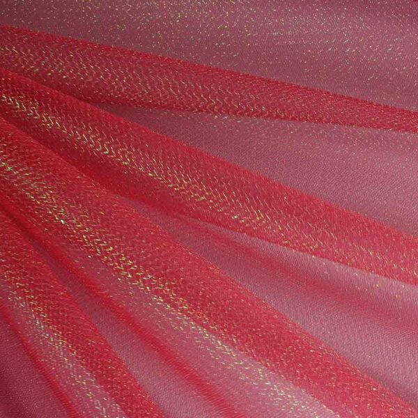 Tüll Zickzack Glitter rot