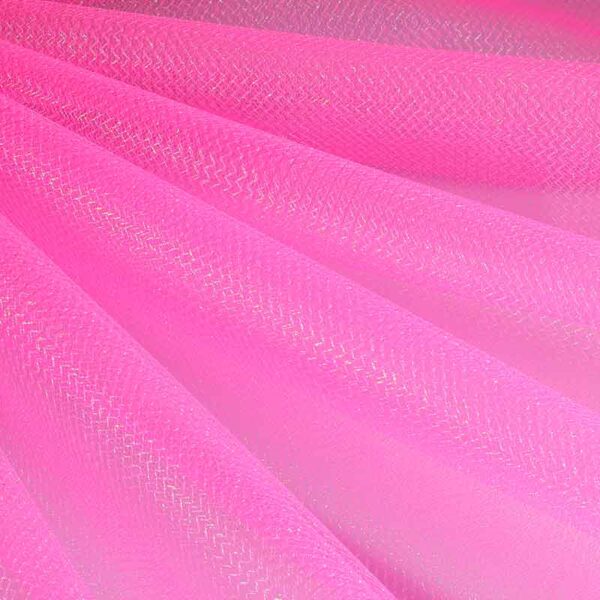 Tüll Zickzack Glitter Neonrosa