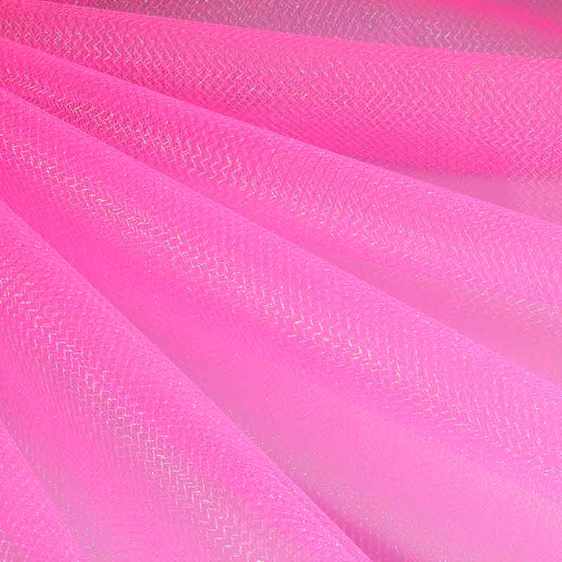 Tüll Zickzack Glitter Neonrosa