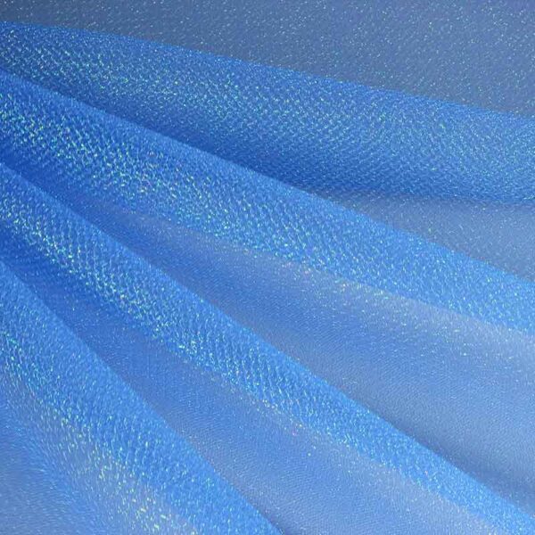 Tüll Zickzack Glitter blau