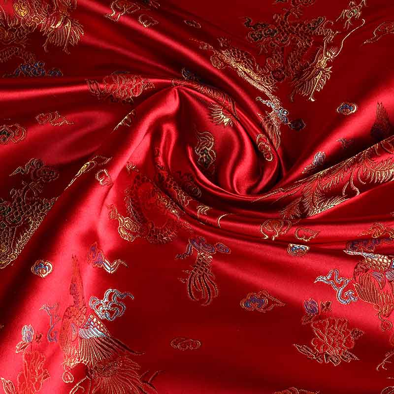 Satingewebe jacquard rot