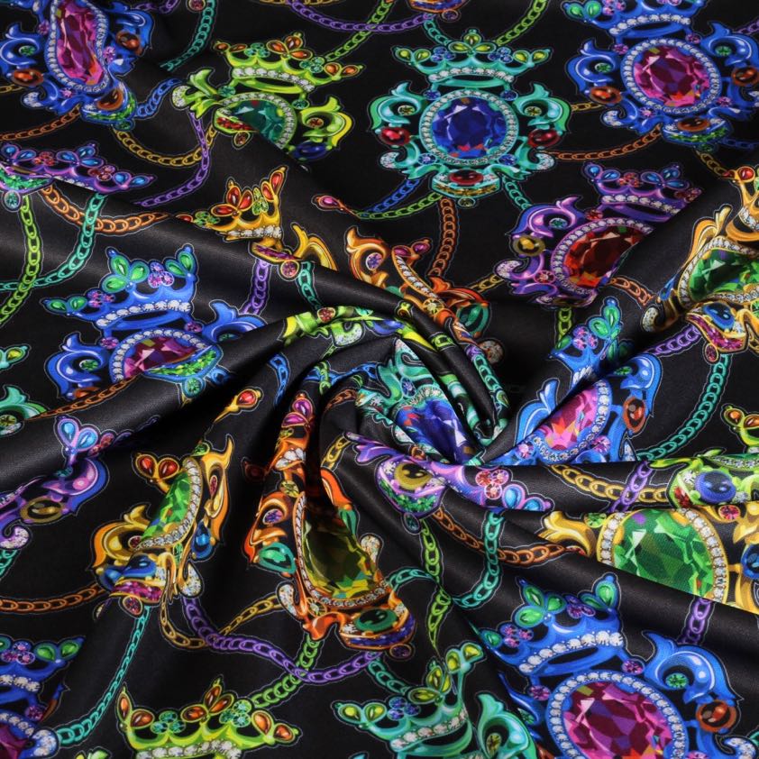 Tricot-Stoff Brosche digitaal bedruckt