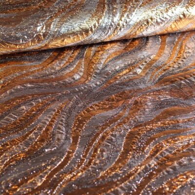 Bubbel Brokat Jacquard Stoff gold/silber