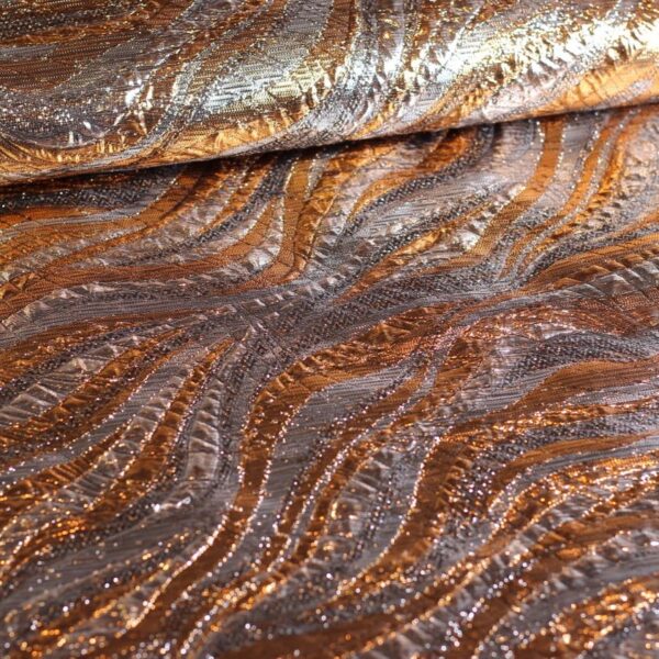 Bubbel Brokat Jacquard Stoff gold/silber