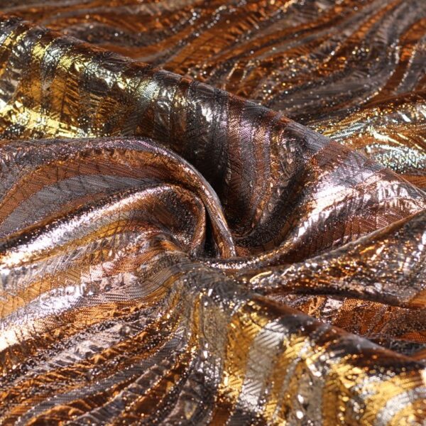Bubbel Brokat Jacquard Stoff gold/silber