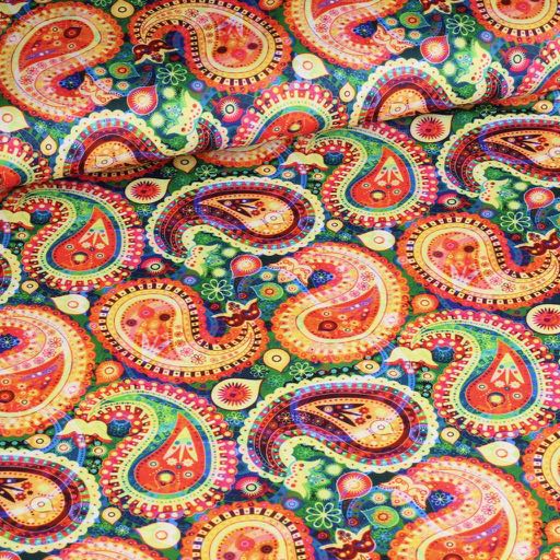 Tricot-Stoff paisley digitaldruck