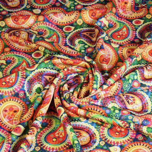 Tricot-Stoff paisley digitaldruck