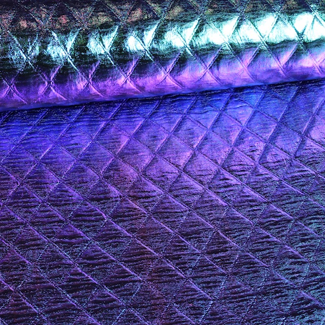 Metallic-Stoff Raute blau/lila