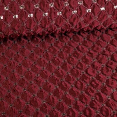 Jacquard-Barokstoff bordeaux silber
