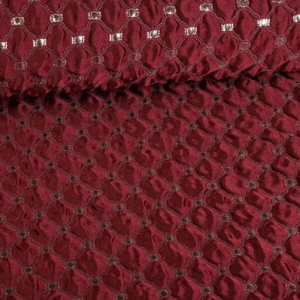 Jacquard-Barokstoff bordeaux silber