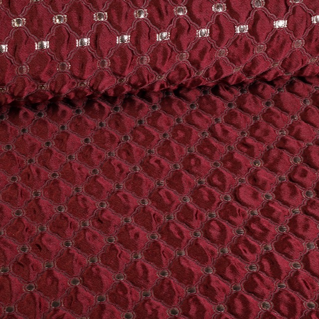 Jacquard-Barokstoff bordeaux silber