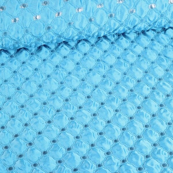 Jacquard Barok Stoff aqua silber
