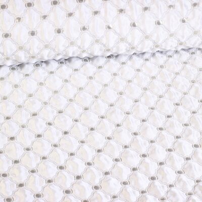 Jacquard Barok Stoff weiß/silber