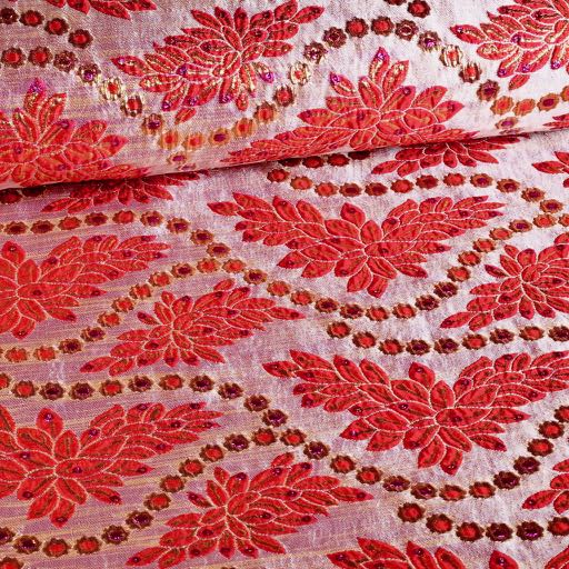 Brokat-Stoff rot/gold
