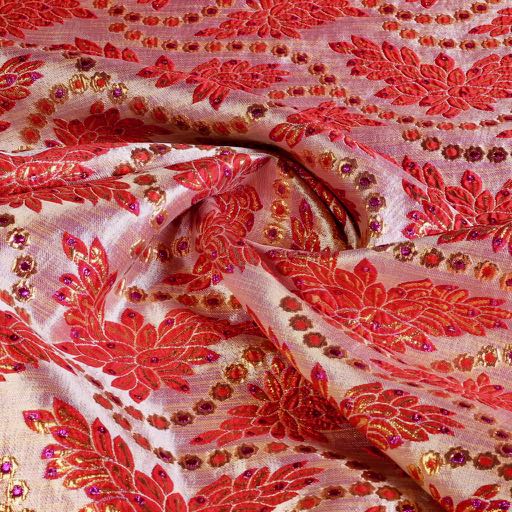 Brokat-Stoff rot/gold