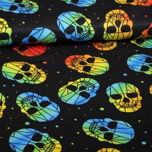 Terlenka-Stoff Totenkopf multicolor