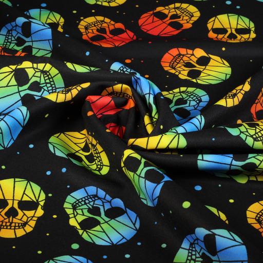 Terlenka-Stoff Totenkopf multicolor