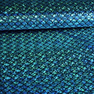 Jersey-Stoff Meerjungfrau Foil aqua