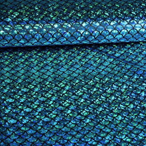 Jersey-Stoff Meerjungfrau Foil aqua