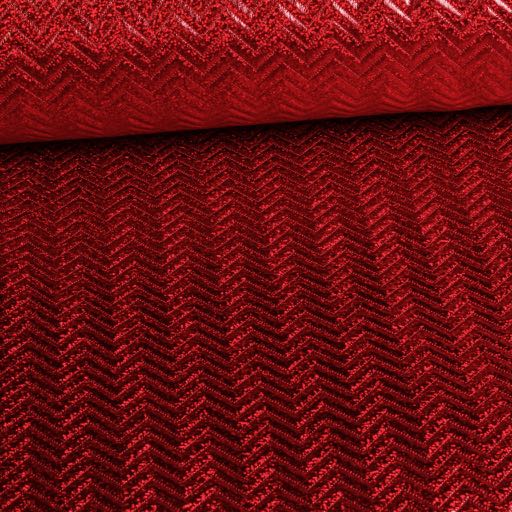 Step Zigzag Hologram-Stoff rot