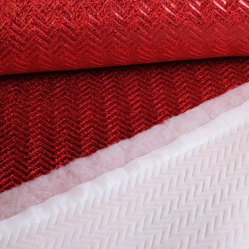 Step Zigzag Hologram-Stoff rot