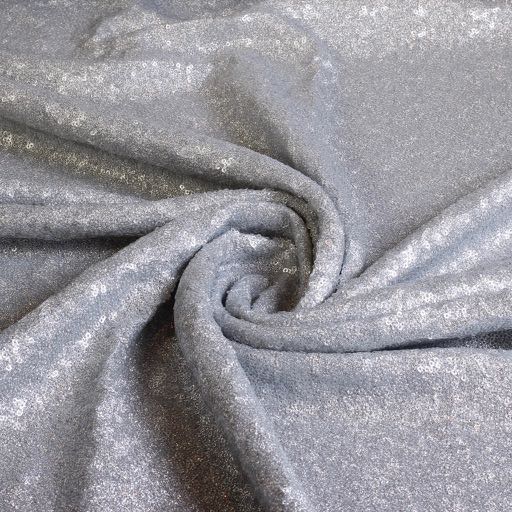 Mesh-Stretch-Paillettenstoff silber