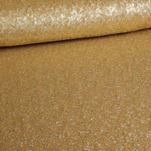 Mesh-Stretch-Paillettenstoff gold