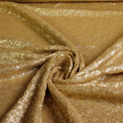 Mesh-Stretch-Paillettenstoff gold