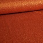 Mesh stretch pailletten stof oranje roest